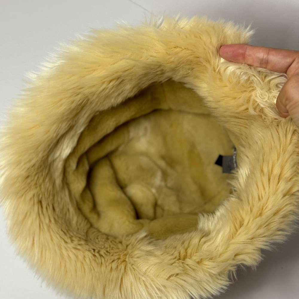 WILSONS LEATHER Bucket Hat Faux FUR Lining Size Sm light brown - Picture 5 of 7